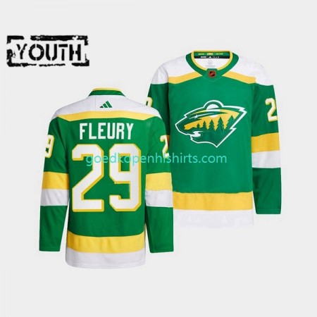 Minnesota Wild Marc-Andre Fleury 29 Adidas 2022-2023 Reverse Retro Groente Authentic Shirt - Kinderen